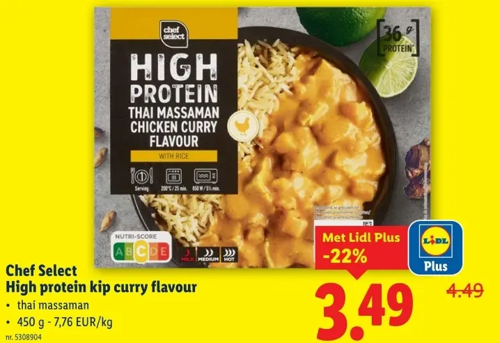 Promotie: High protein kip curry flavour