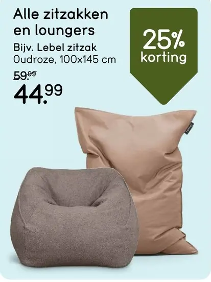 Promotie: Lebel Zitzakken en loungers