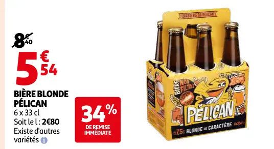 Offre: Bière blonde pélican