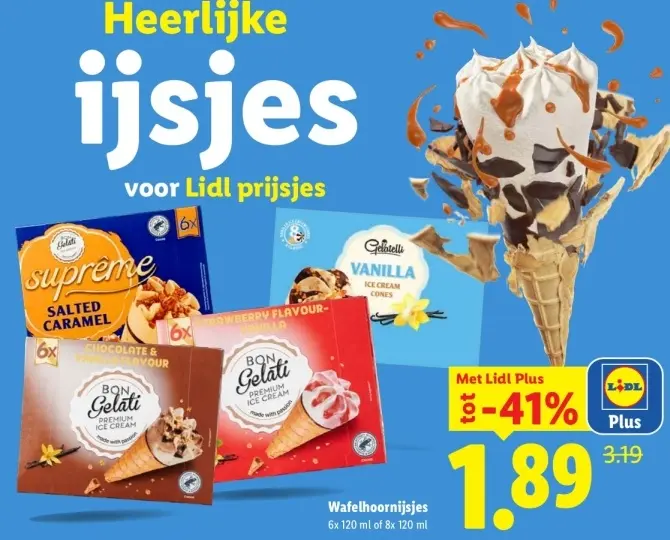 Aanbieding: Wafelhoornijsjes