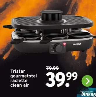 Aanbieding: gourmetstel raclette clean air