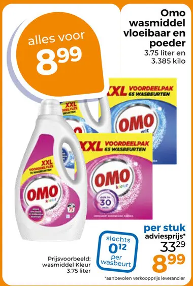 Aanbieding: wasmiddel vloeibaar en poeder