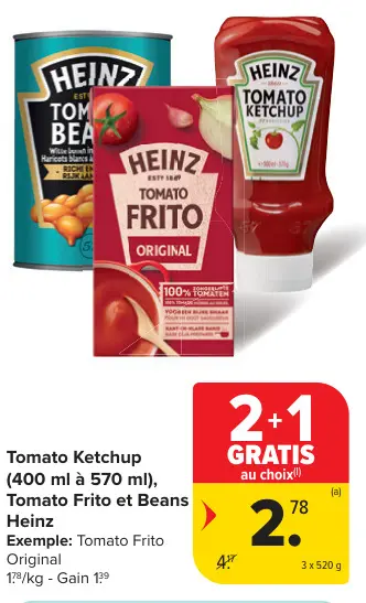 Offre: Tomato Ketchup, Tomato Frito et Beans