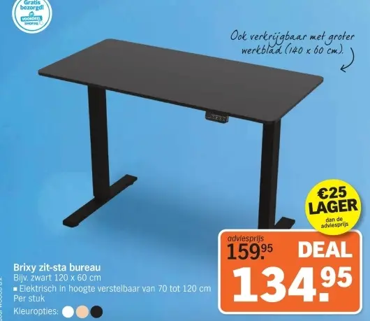 Aanbieding: Brixy zit-sta bureau