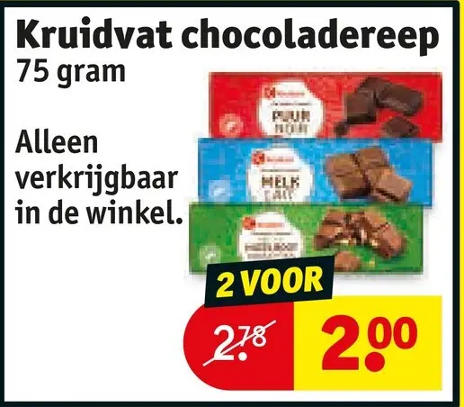 Aanbieding: chocoladereep