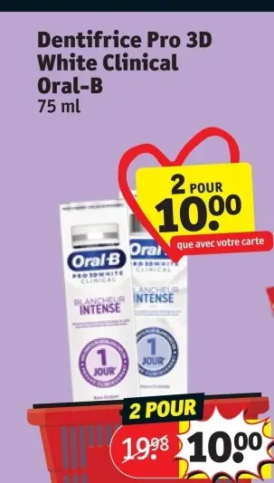 Offre: Dentifrice Pro 3D White Clinical