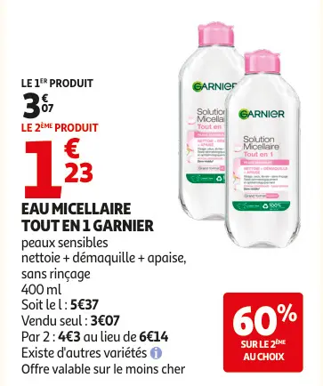 Promotie: Eau micellaire tout en 1