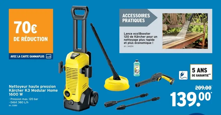 Offre: Nettoyeur haute pression Kärcher K3 Modular H
