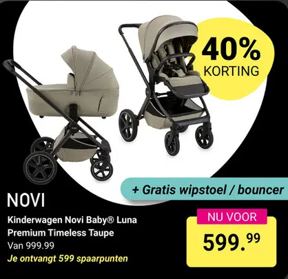 Aanbieding: Kinderwagen Novi Baby® Luna Premium Timeless Taupe 