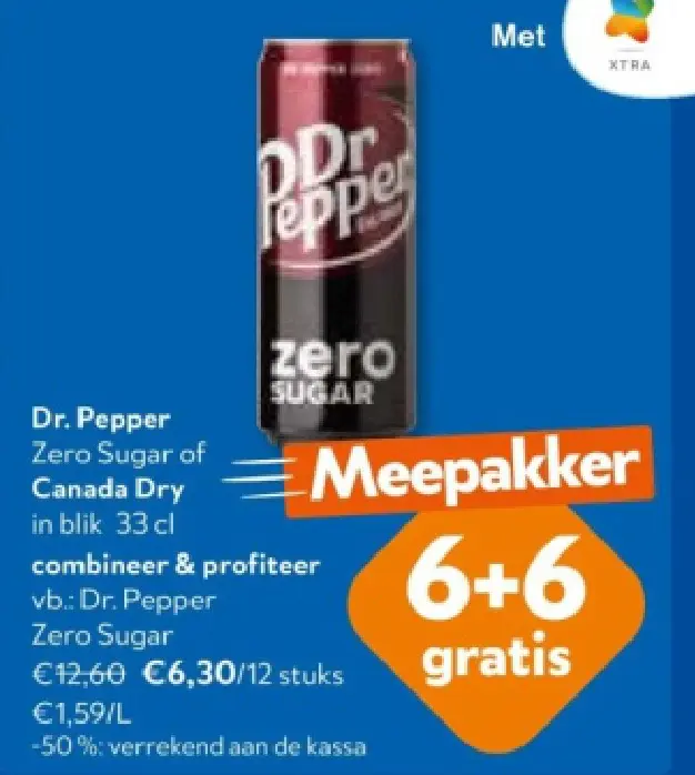 Promotie: Dr. Pepper Zero Sugar of Canada Dry