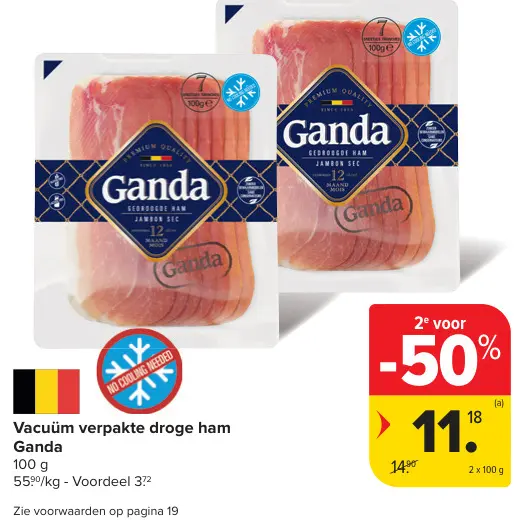Aanbieding: Vacuüm verpakte droge ham