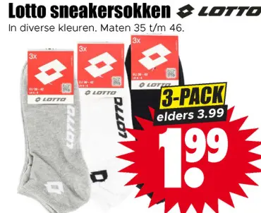 Aanbieding: Lotto sneakersokken