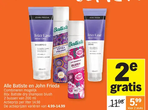 Promotie: Alle Batiste en John Frieda