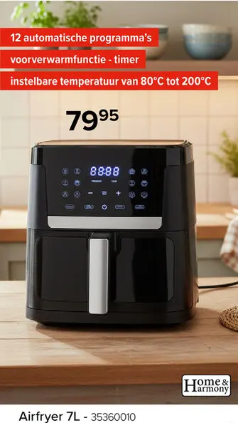 Promotie: Home&Harmony airfryer 7L