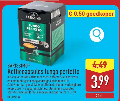 Promotie: Koffiecapsules lungo perfetto