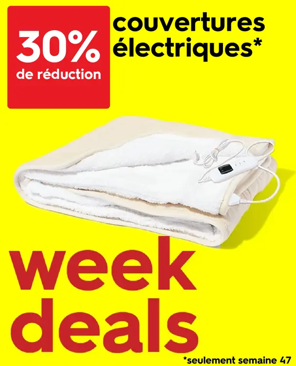 Offre: couvertures électriques