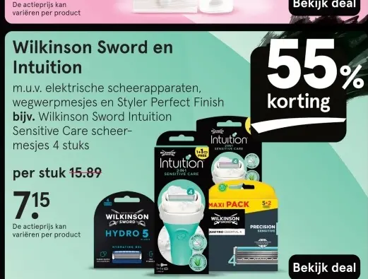 Aanbieding: Wilkinson Sword en Intuition