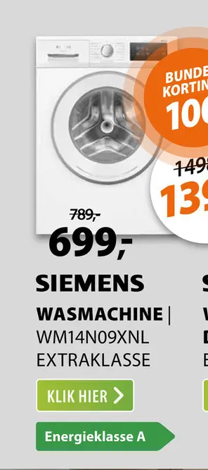 Aanbieding: Siemens WM14N09XNL extraKlasse