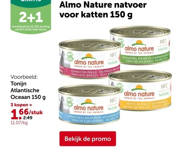 Promotie: Almo Nature natvoer voor katten