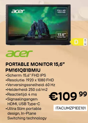 Aanbieding: Portable monitor 15,6"