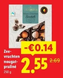 Aanbieding: Zee-vruchten nougat-praliné