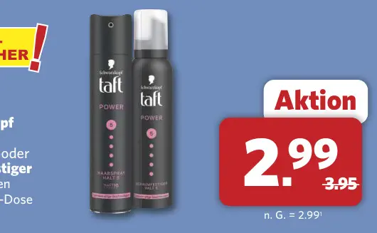 Aanbieding: Taft Power Haarspray oder Schaumfestiger