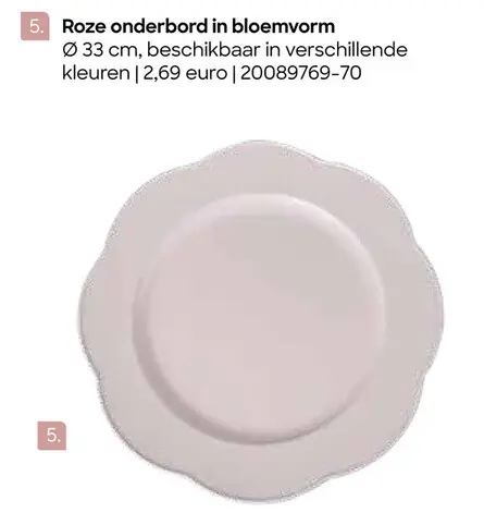 Promotie: Roze onderbord in bloemvorm