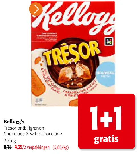 Promotie: Trésor ontbijtgranen Speculoos & witte chocolade