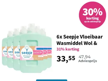 Aanbieding: 6x Seepje Vloeibaar Wasmiddel Wol &