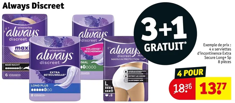 Offre: Protections pour l'incontinence