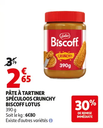 Offre: Pâte à tartiner spéculoos crunchy