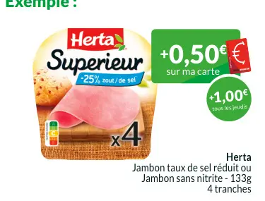 Offre: Jambon taux de sel réduit ou Jambon sans nitrite