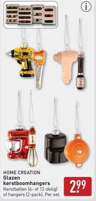 Aanbieding: Glazen kerstboomhangers