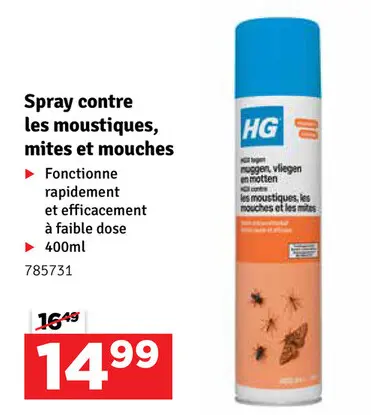 Offre: Spray contre les moustiques, mites et mouches