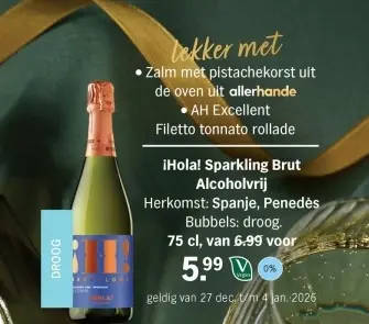 Aanbieding: Hola! Sparkling brut alcoholvrij