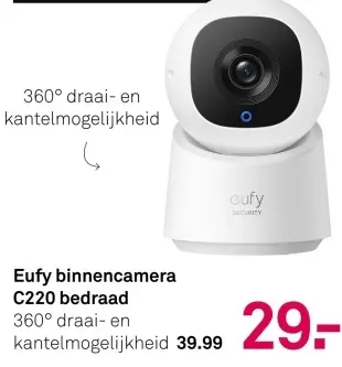 Aanbieding: Eufy binnencamera C220 bedraad