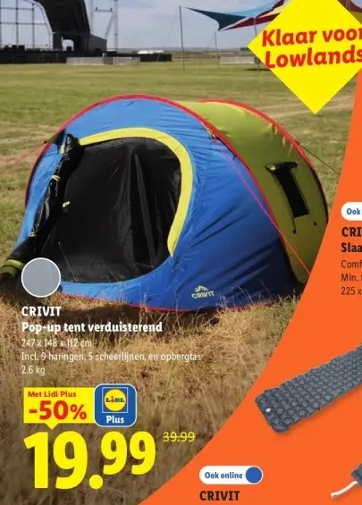 Aanbieding: Pop-up tent verduisterend