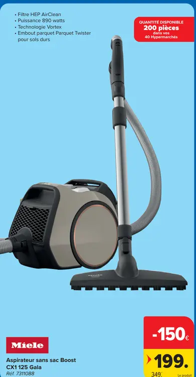 Offre: Aspirateur sans sac Boost CX1 125 Gala