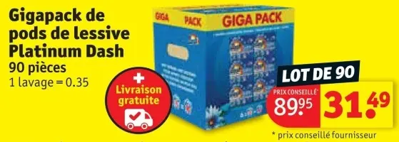 Offre: Gigapack de pods de lessive Platinum