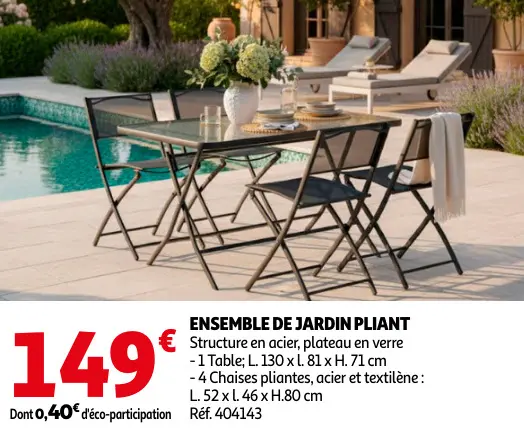 Promotie: Ensemble de jardin pliant
