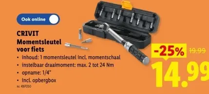 Promotie: Momentsleutel voor fiets