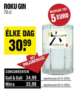 Aanbieding: Suntory Roku Gin Japanse craft gin 70 cl