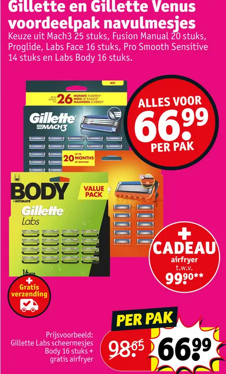 Promotie: Gillette en Gillette Venus voordeelpak navulmesjes
