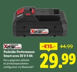 Aanbieding: Parkside Performance Smart accu 20 V 4 Ah