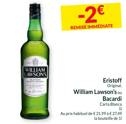 Offre: William Lawson's Blended Scotch Whisky