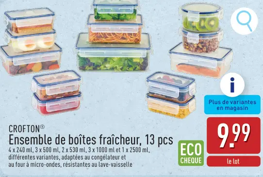 Offre: Ensemble de boîtes fraîcheur