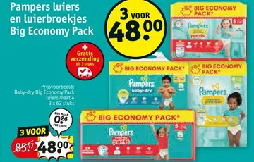 Aanbieding: Pampers luiers en luierbroekjes Big Economy Pack
