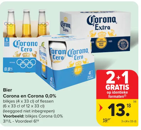 Promotie: Bier Corona en Corona 0,0%