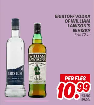 Aanbieding: Eristoff vodka of William Lawson's whisky