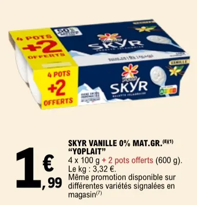 Offre: Skyr vanille 0% mat.gr.